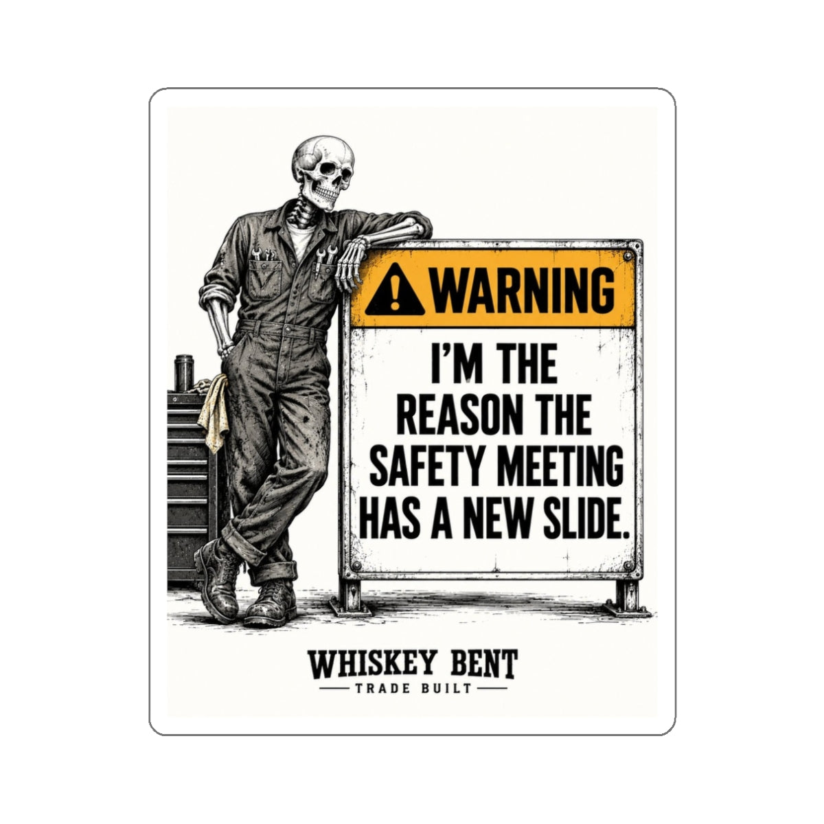 Safety Meeting Skeleton — Die-Cut Sticker